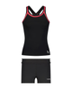 Flamingo 26FL02ZBK/CO Black/Coral 2 Piece Teen's Bathing Suit Tank with Shorts Myselflingerie.com