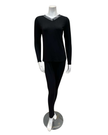 Jackie O'Loungewear VPJ-BLK-W27 Black V Neck Long Sleeve Modal Pajamas Set
