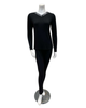 Jackie O'Loungewear Black V Neck Long Sleeve Modal Pajamas Set Myselflingerie.com