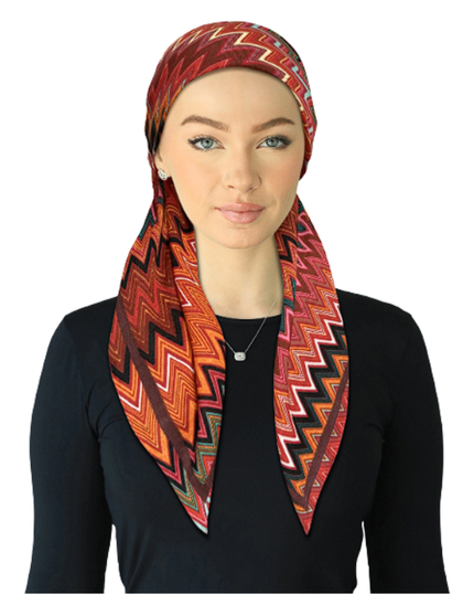 Cherie SPC340A-MU Multi Chevron Adjustable Closed Back Pre-Tied Bandanna Myselflingerie.com