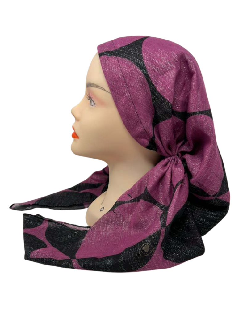 Ahead VT2815 Fuschia Pulse Point Versatile Style Long Tails Open Back Pre-Tied Bandanna Myselflingerie.com