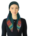 Cherie Blue Multi Chevron Border Adjustable Closed Back Pre-Tied Bandanna