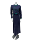Mega Dreams 357534 Blue and Green Carpet Embroidery Modal Nursing Nightgown Myselflingerie.com