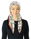 SPC336A-I Ivory Print Adjustable Closed Back Pre-Tied Bandanna