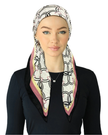Cherie SPC336A-I Ivory Print Adjustable Closed Back Pre-Tied Bandanna Myselflingerie.com