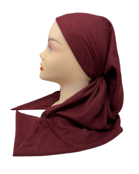 It's Younique PP-SOL-MA Solid Maroon Pre-Tied Bandanna with Velvet Grip Myselflingerie.com
