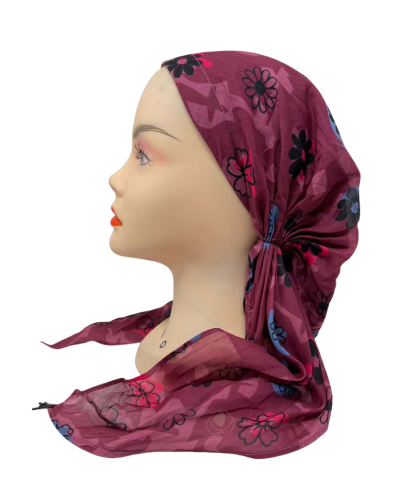 Ahead Berry Petal Grid Classic Fit Pre-Tied Bandanna