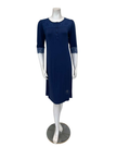 Vanilla Night and Day B49 Marine Blue Lace Button Down Modal Nightshirt Myselflingerie.com