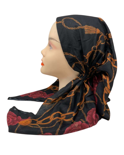 Ahead VT2803 Burgundy Twilight Tangle Versatile Style Long Tails Open Back Pre-Tied Bandanna Myselflingerie.com