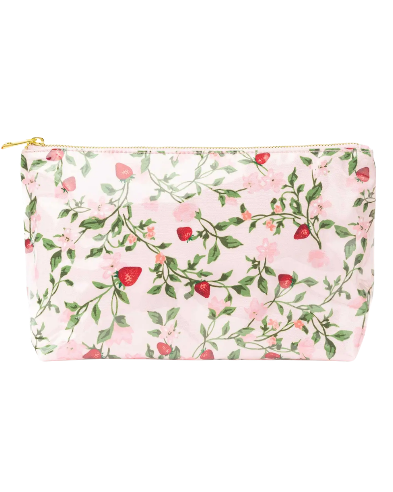 8 Oak lane EA307BER Berry Botanical Clear Coated Travel Cosmetic Case Myselflingerie.com
