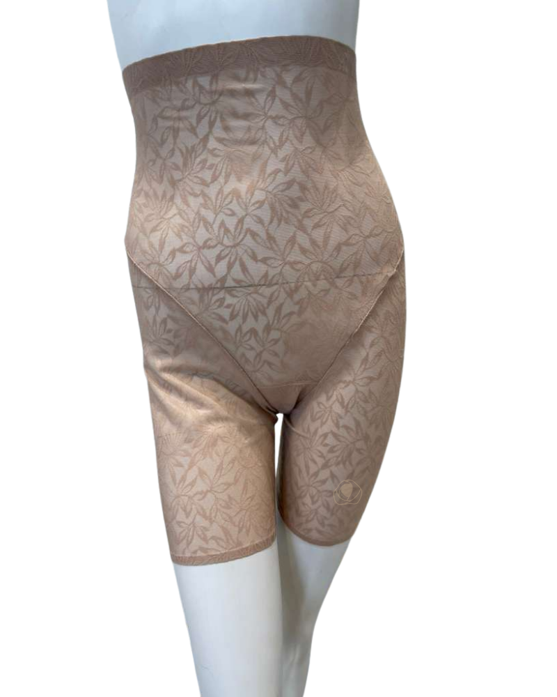 Va Bien 713 Nude Floral Lace Hi Waist Girdle with Legs Myselflingerie.com
