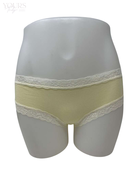 Love Libby C124 Flan Rib Modal Cheeky With Contrast Lace Myselflingerie.com