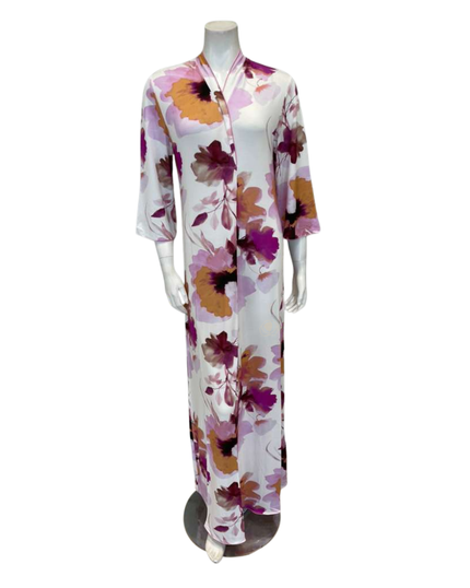 Verdiani 4531 Pink Floral Slight V Pull On Modal Nightgown