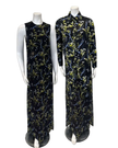 ORD DNV26807 + TRV26817 Black Princess Floral Tulle Satin Blouse and Jumper Lounger Robe Set / Nursing Friendly Myselflingerie.com