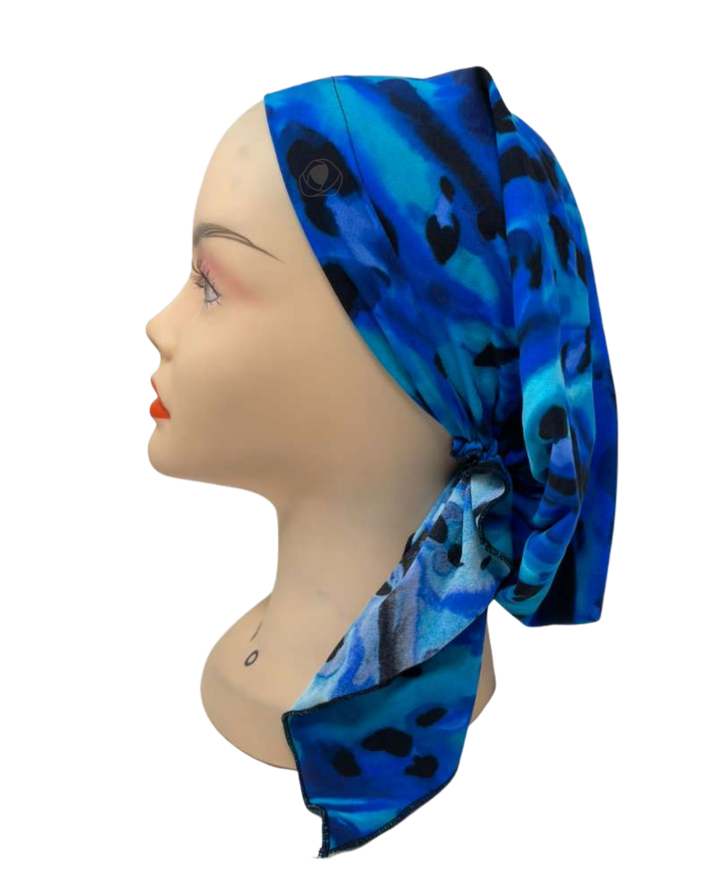 Triple Up Blue Spots Pre-Tied Swim Bandanna Myselflingerie.com