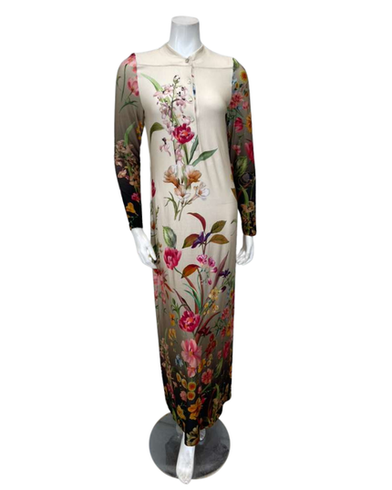 Angelice Ombre Garden Floral Print Button Down Modal Nightgown