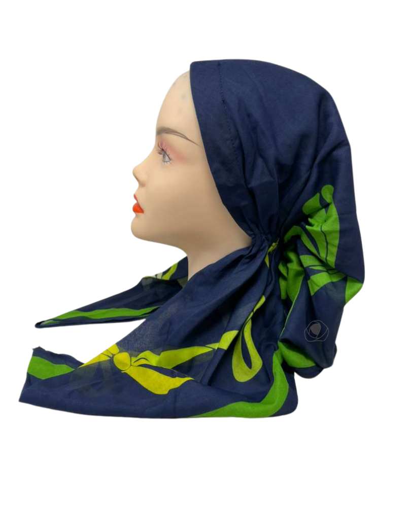 Ahead VT2804 Lime Green Twist and Tied Versatile Style Long Tails Open Back Pre-Tied Bandanna Myselflingerie.com