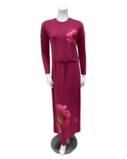 Mega Dreams 357553 Burgundy Pink Flower Modal Nursing Nightgown Myselflingerie.com