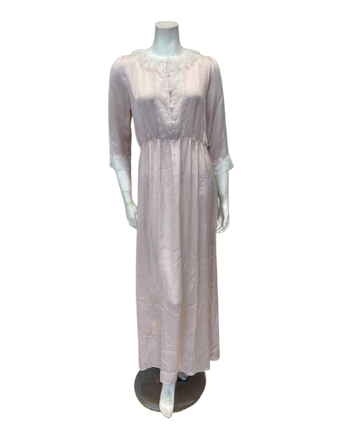 Oh! Zuza V19 Blush Pink Poly Silk and Lace Nightgown Myselflingerie.com