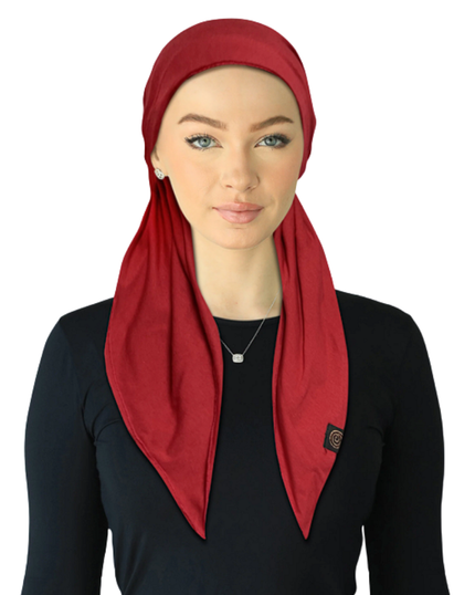 Cherie HA-COTTON-BGY Burgundy Comfort Adjustable Pre-Tied Bandanna Myselflingerie.com