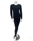 Jackie O'Loungewear VPJ-L/S-BLK Black V Neck Long Sleeve Modal Pajamas Set Myselflingerie.com