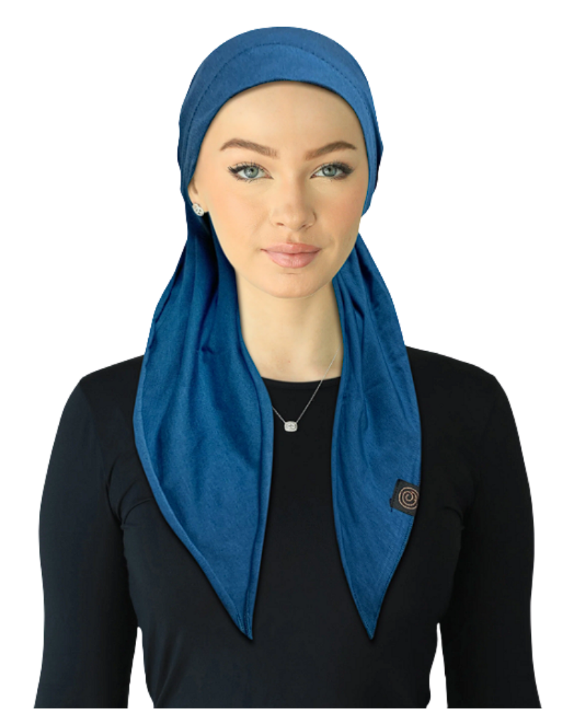 Cherie HA-COTTON-TL Teal Comfort Adjustable Pre-Tied Bandanna Myselflingerie.com