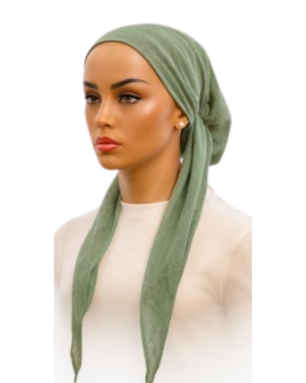 Ahead IT2705 Teal Wovara Solid Israeli Style Long Tails Pre-Tied Bandanna