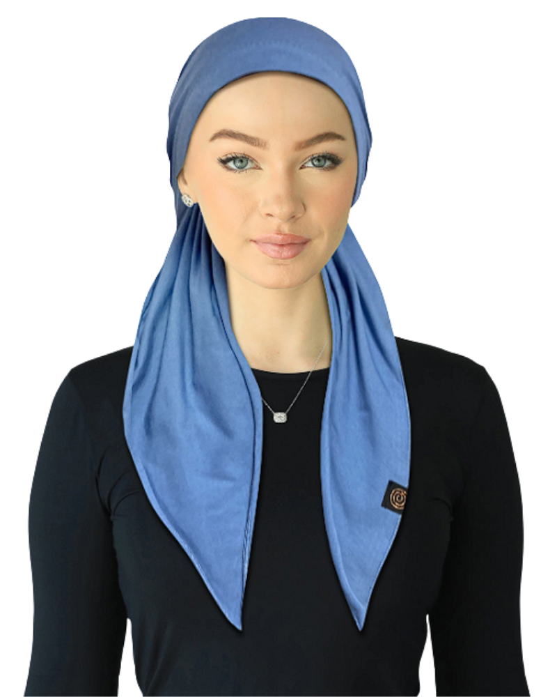 Cherie HA-COTTON-CH Chambray Comfort Adjustable Pre-Tied Bandanna Myselflingerie.com