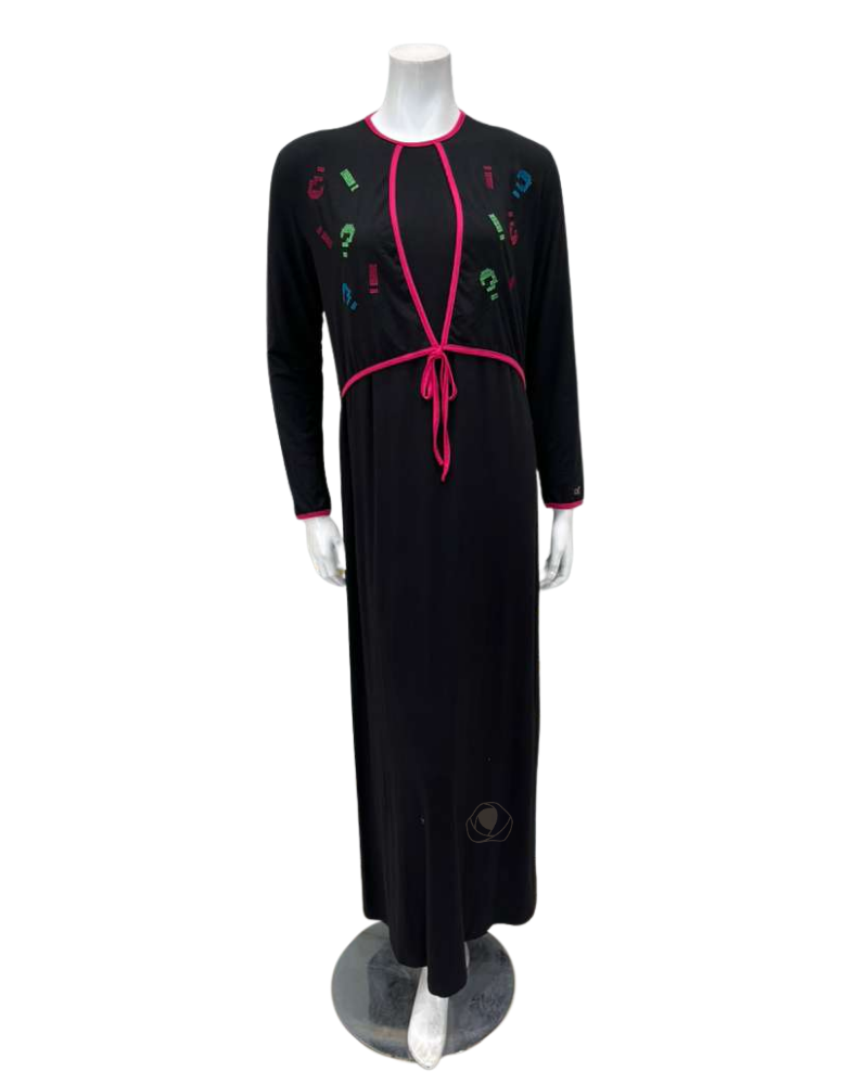 Mega Dreams 357541 Black and Fuchsia String Modal Nursing Nightgown Myselflingerie.com