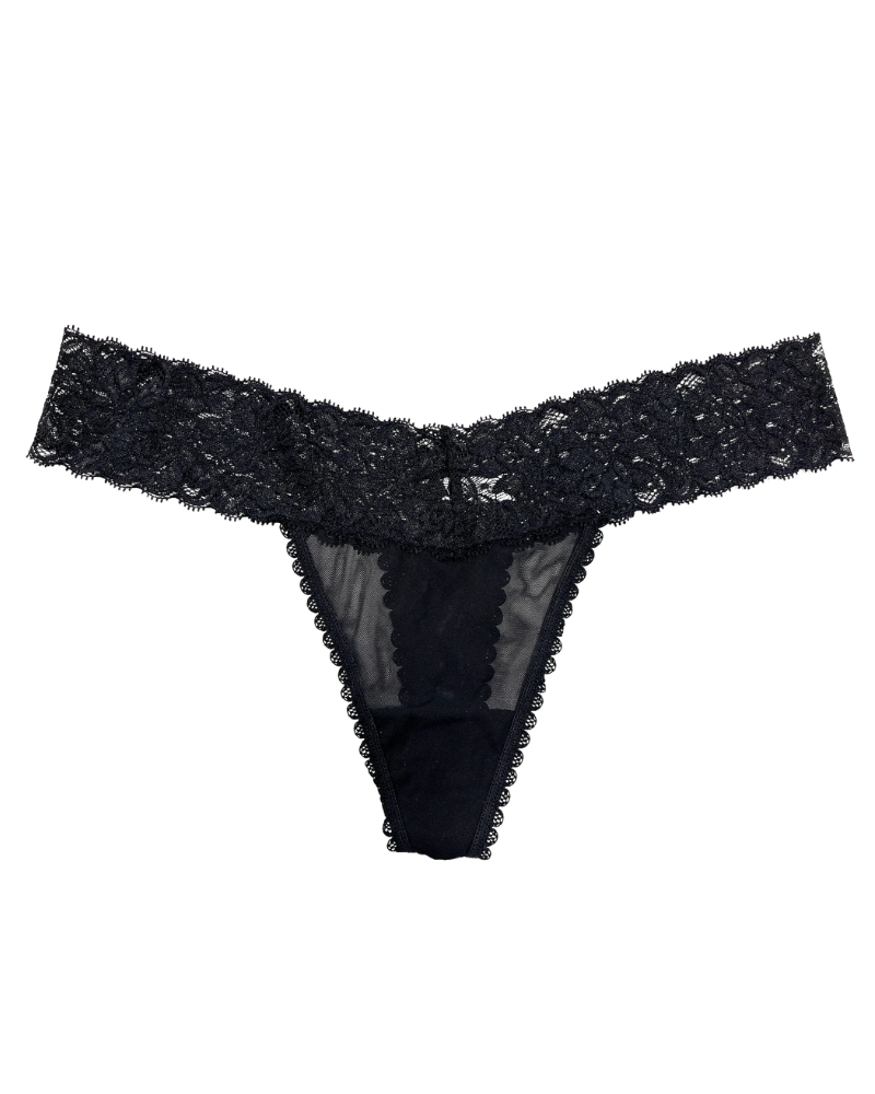 Love Libby T233 Black Mesh and Lace Classic Thong Myselflingerie.com