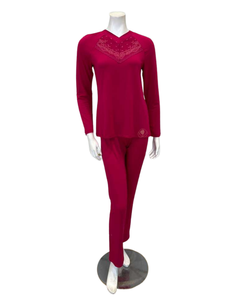 Oh! Zuza V21 Ruby and Lace Modal Pajamas Set Myselflingerie.com