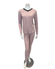 Jackie O'Loungewear VPJ-L/S-PNK PINK V Neck Long Sleeve Modal Pajamas Set Myselflingerie.com