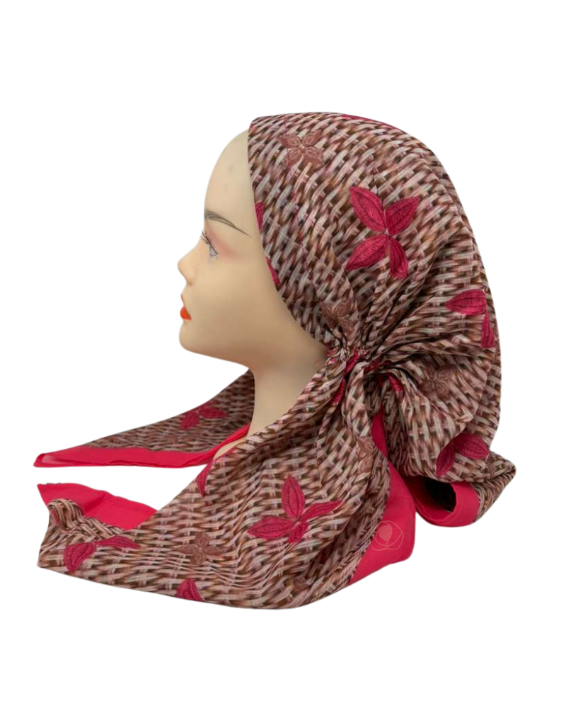 Ahead VT2806 Coral Loomlight Versatile Style Long Tails Open Back Pre-Tied Bandanna Myselflingerie.com