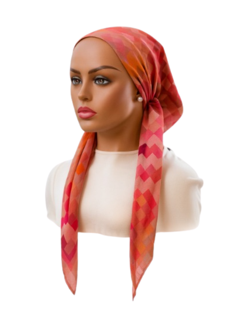 Ahead IT2811 Pink Zigpop Israeli Style Long Tails Pre-Tied Bandanna