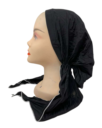 Ahead P2163-26 Black/White Stitching Classic Adjustable Swim Pre-Tied Bandanna Myselflingerie.com