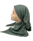 Lizi Headwear IB-TT-26630-OB Solid Muted Green Open Back Adjustable Pre-tied Bandanna with Velvet Grip Myselflingerie.com