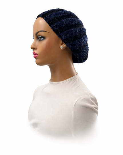 Lucy & Olivia LO7005 Navy with Black Raised Ribbed Lined Chenille Myselflingerie.com