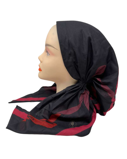 Ahead VT2804 Cherry Pink Twist and Tied Versatile Style Long Tails Open Back Pre-Tied Bandanna Myselflingerie.com