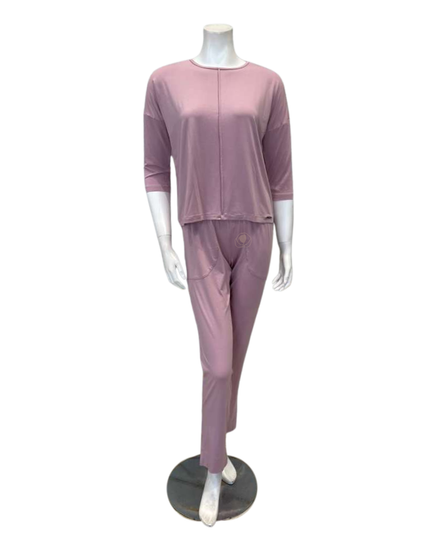Oh! Zuza M4621 Lilac Comfy Modal Lounge & Capri Pants Pajamas Set