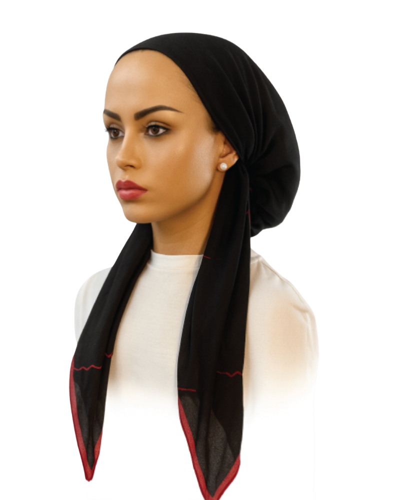 Ahead IT2749 Cherry Pink Inkling Israeli Style Long Tails Pre-Tied Bandanna Myselflingerie.com