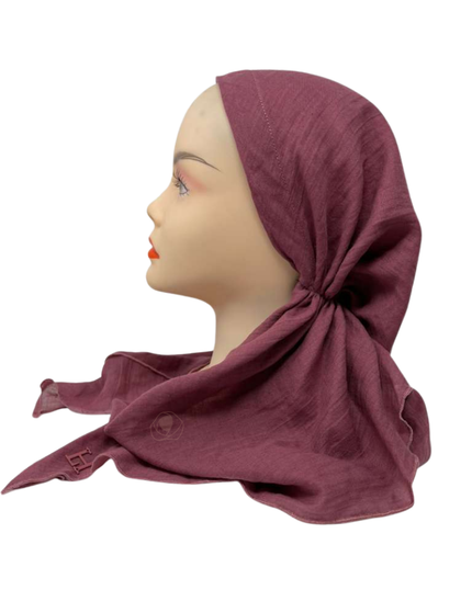 Lizi Headwear IB-TT-26630-OB Solid Dark Mauve Open Back Adjustable Pre-Tied Bandanna with Velvet Grip Myselflingerie.com