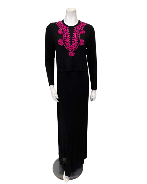 Severine Boutik 411 Fuchsia Royal Scroll Modal Nursing Nightgown Myselflingerie.com