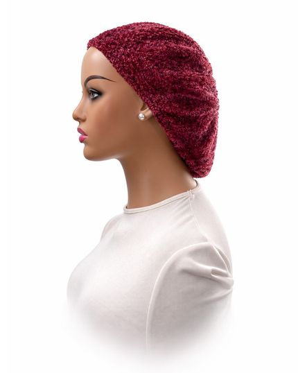 Lucy & Olivia LO7005 Burgundy with Dry Rose Raised Ribbed Lined Chenille Myselflingerie.com