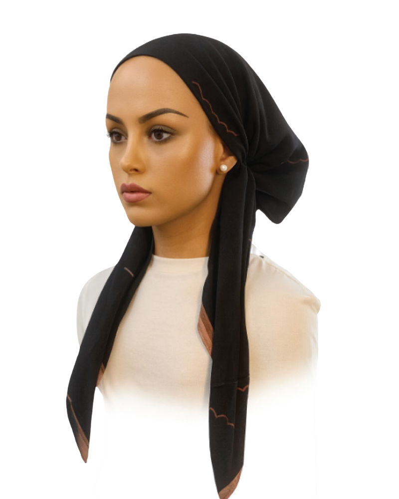 Ahead IT2749 Dusty Mauve Inkling Israeli Style Long Tails Pre-Tied Bandanna Myselflingerie.com