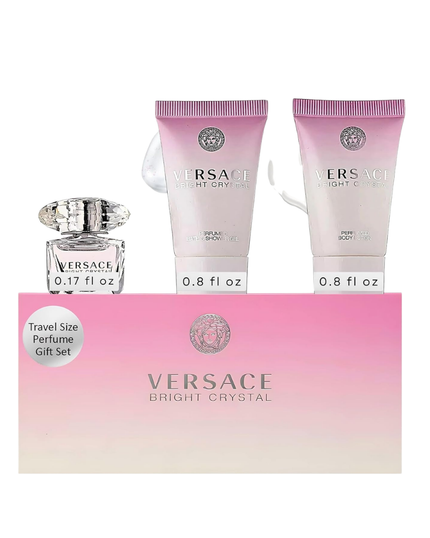 Versace Bright Crystal Pour Femme Perfume, Shower Gel & Lotion Gift Set Myselflingerie.com