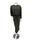 Jackie O' DRWSTRNG-2PC-OLV Olive Drawstring Lounger Top & Skirt Set Myselflingerie.com