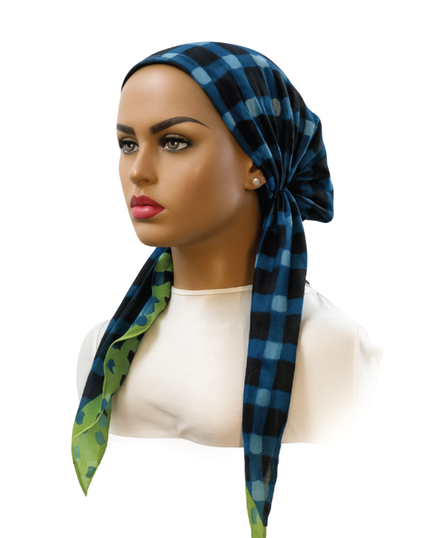 Ahead IT2816 Green Harvest Weave Israeli Style Long Tails Pre-Tied Bandanna Myselflingerie.com