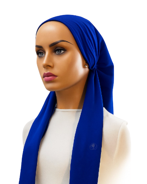 Ahead  Dazzling Blue Solidarity Design Israeli Style Long Tails Pre-Tied Bandanna Myselflingerie.com