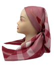 It's Younique Red Burberry Inspired Shimmer Pre-Tied Open Back Bandanna with Velvet Grip Myselflingerie.com