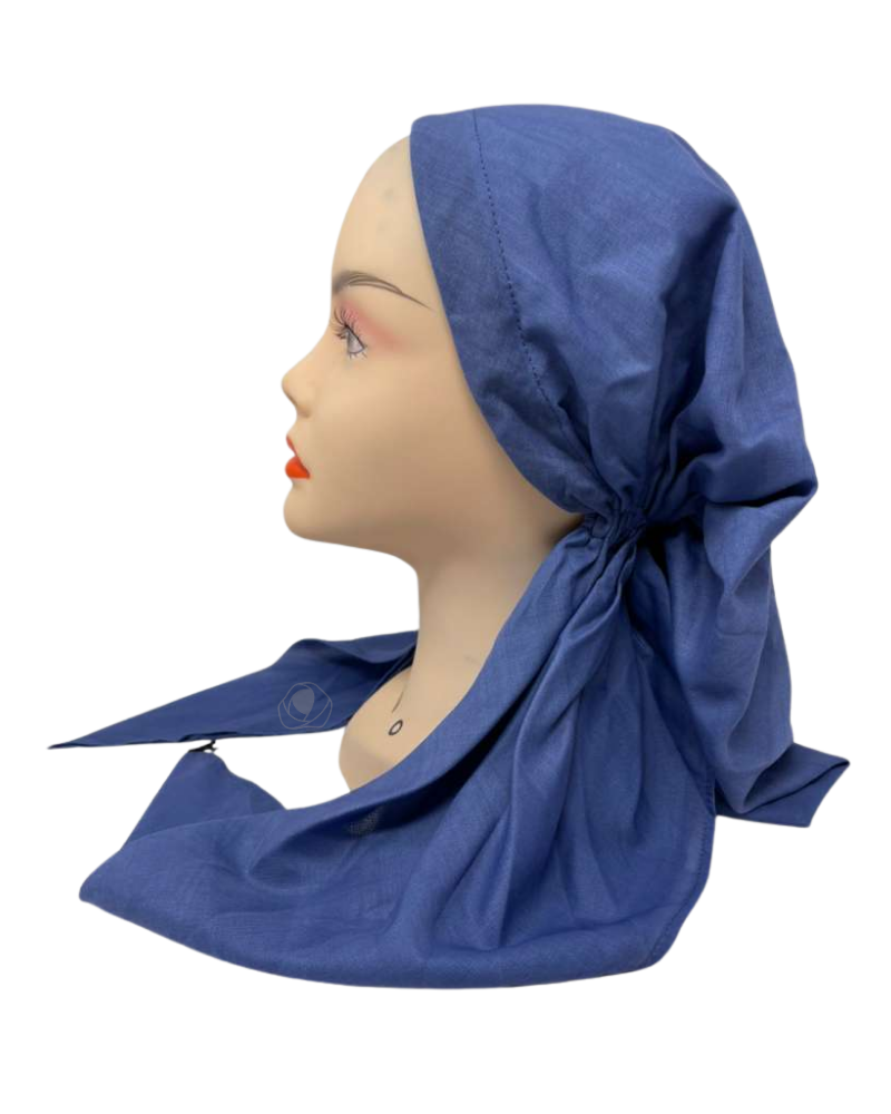 Ahead VT2768 Blue Shadowline Versatile Style Long Tails Open Back Pre-Tied Bandanna Myselflingerie.com